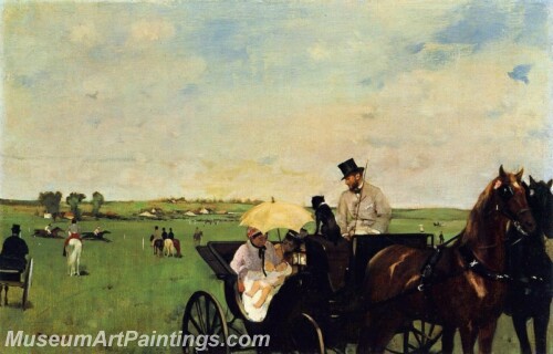 A Carriage at the Races Painting