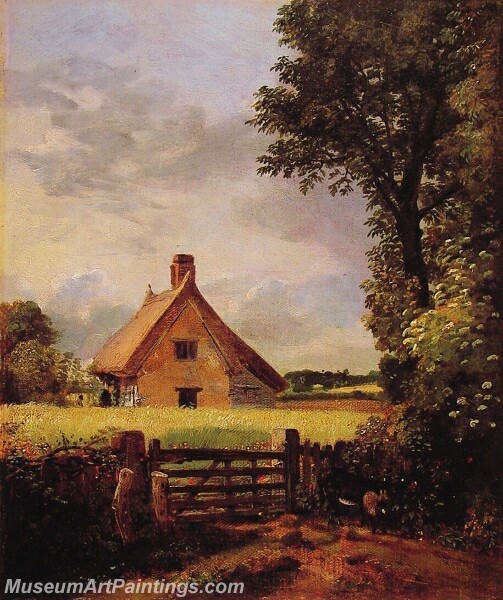 A Cottage in a Cornfield Painting