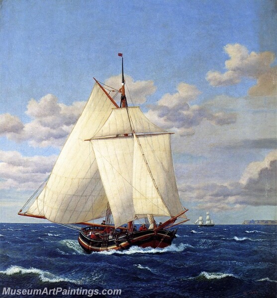 A Danish Yacht Passing Stevns Painting