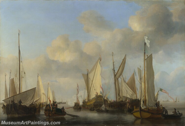 A Dutch Yacht saluting Painting