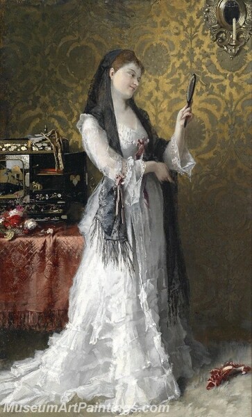 A Lady In Her Boudoir Painting