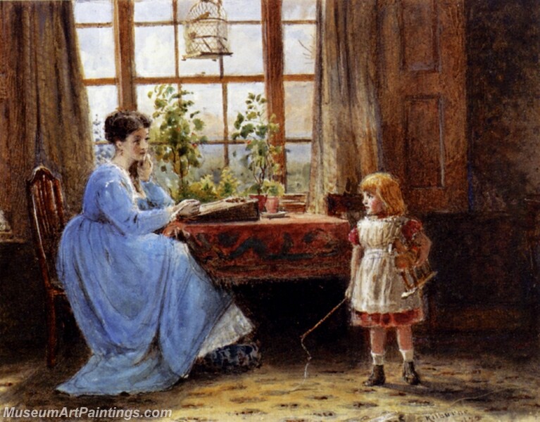 A Mother And Child In An Interior Painting