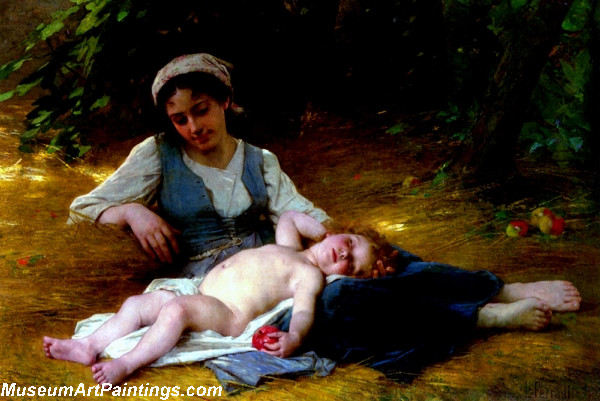 A Mother with her Sleeping Child by Leon Jean Basile Perrault