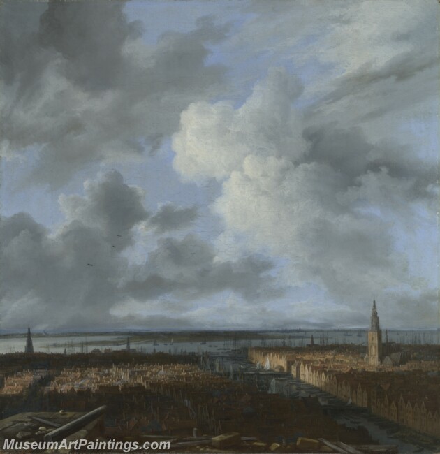 A Panoramic View of Amsterdam looking towards IJ Painting