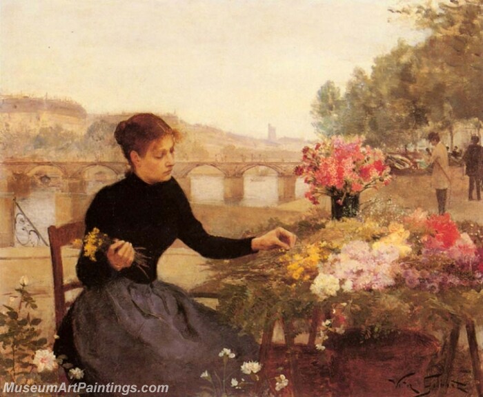 A Parisian Flower Market Painting