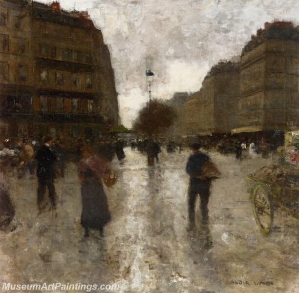 A Parisian Street Scene Painting