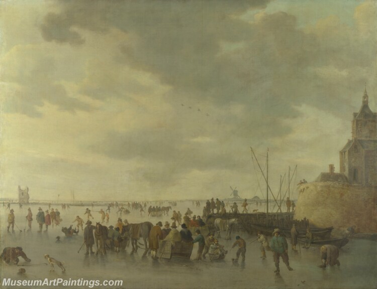 A Scene on Ice near Dordrecht Painting