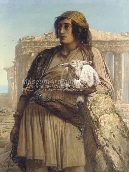 A Shepherd Boy Standing before the Parthenon