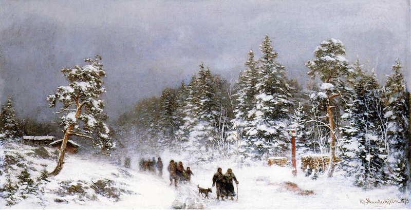A Wintery Walk by Hjalmar Munsterhjelm