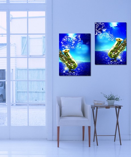 Abstract Canvas Prints Set of 2 Modern Wall Art Paintings APE010