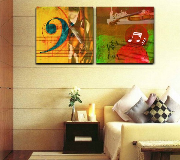 Abstract Canvas Prints Set of 2 Modern Wall Art Paintings APE011