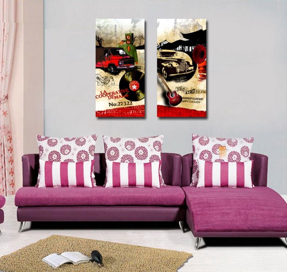 Abstract Canvas Prints Set of 2 Modern Wall Art Paintings APE013