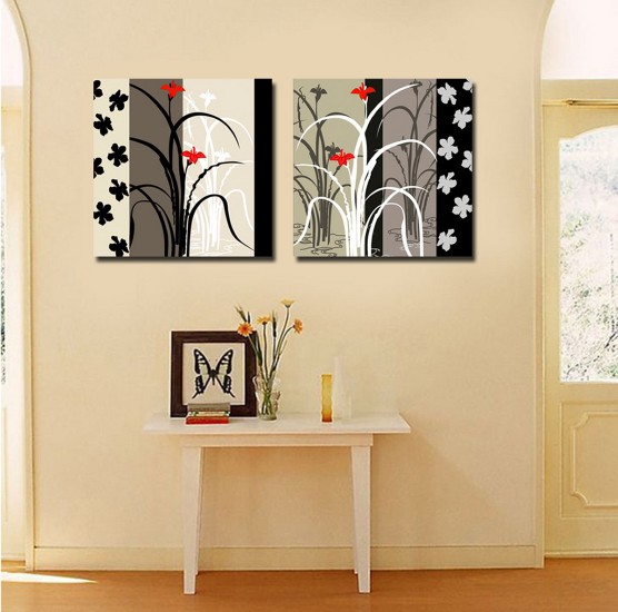 Abstract Canvas Prints Set of 2 Modern Wall Art Paintings APE019