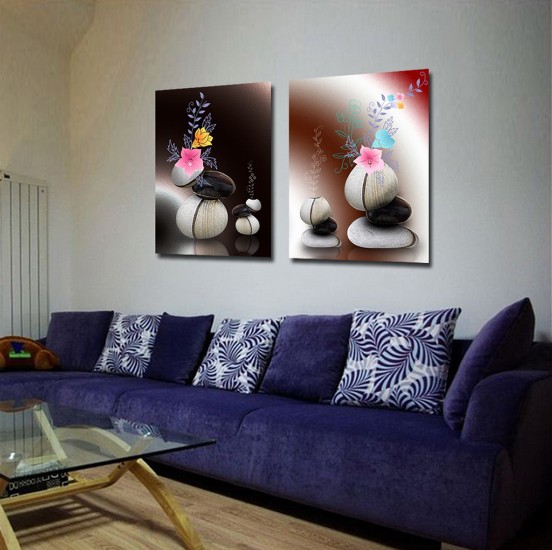 Abstract Canvas Prints Set of 2 Modern Wall Art Paintings APE02