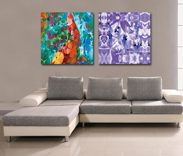 Abstract Canvas Prints Set of 2 Modern Wall Art Paintings APE024