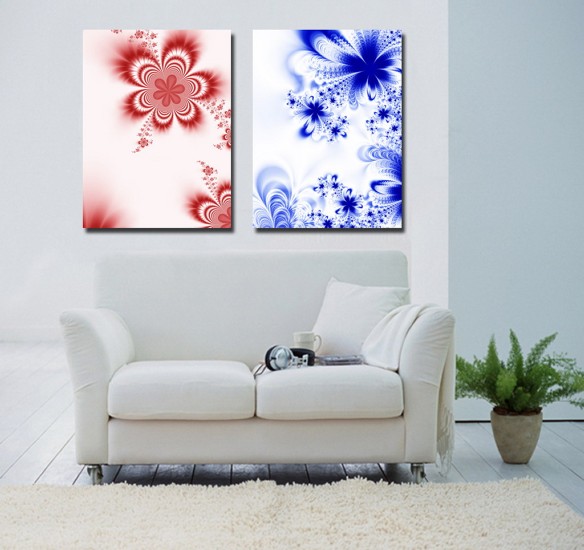 Abstract Canvas Prints Set of 2 Modern Wall Art Paintings APE026