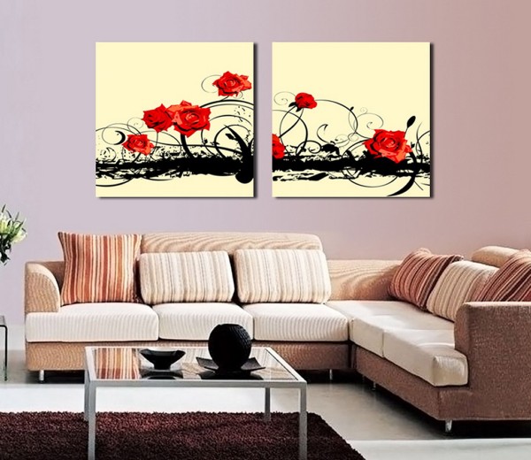 Abstract Canvas Prints Set of 2 Modern Wall Art Paintings APE027