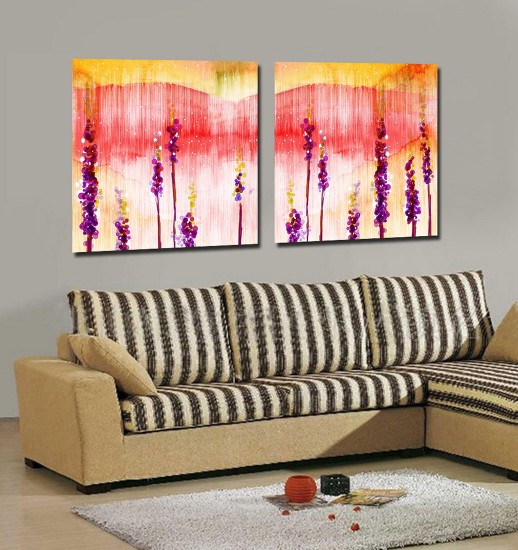 Abstract Canvas Prints Set of 2 Modern Wall Art Paintings APE030