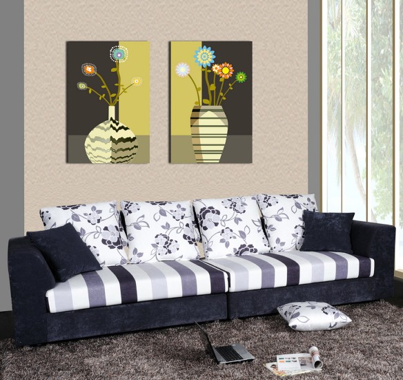 Abstract Canvas Prints Set of 2 Modern Wall Art Paintings APE04