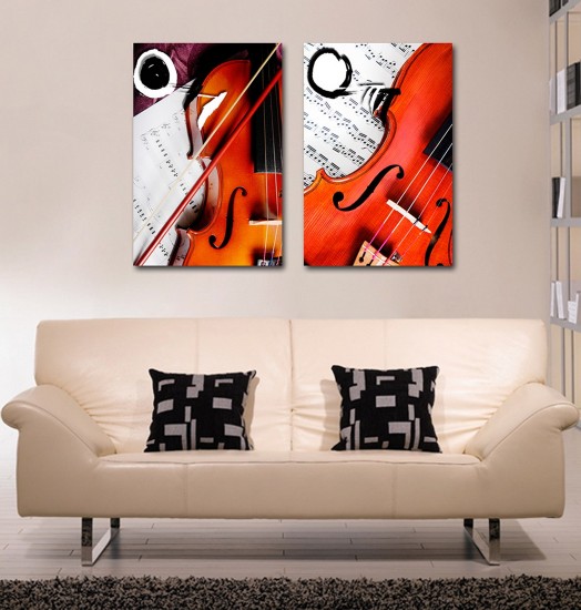 Abstract Canvas Prints Set of 2 Modern Wall Art Paintings APE08