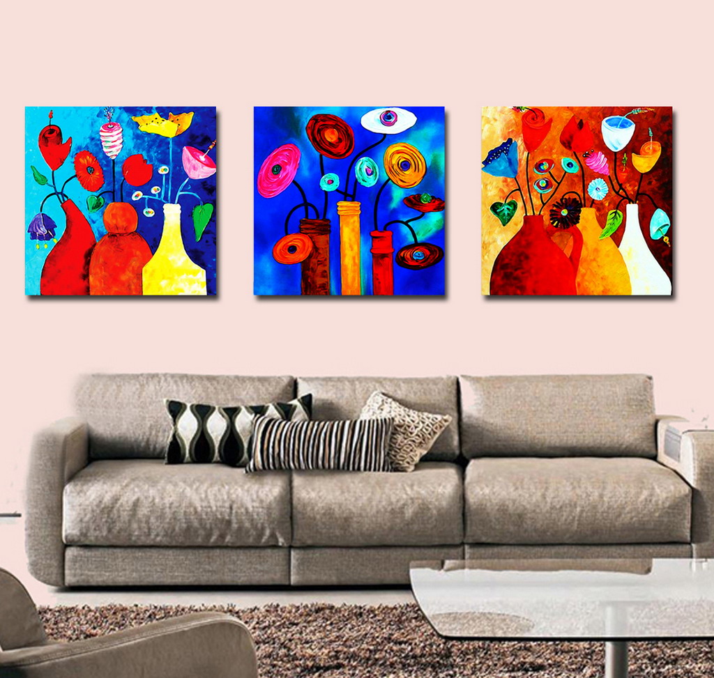 Abstract Canvas Prints Set of 3 Modern Wall Art Painting FINE035