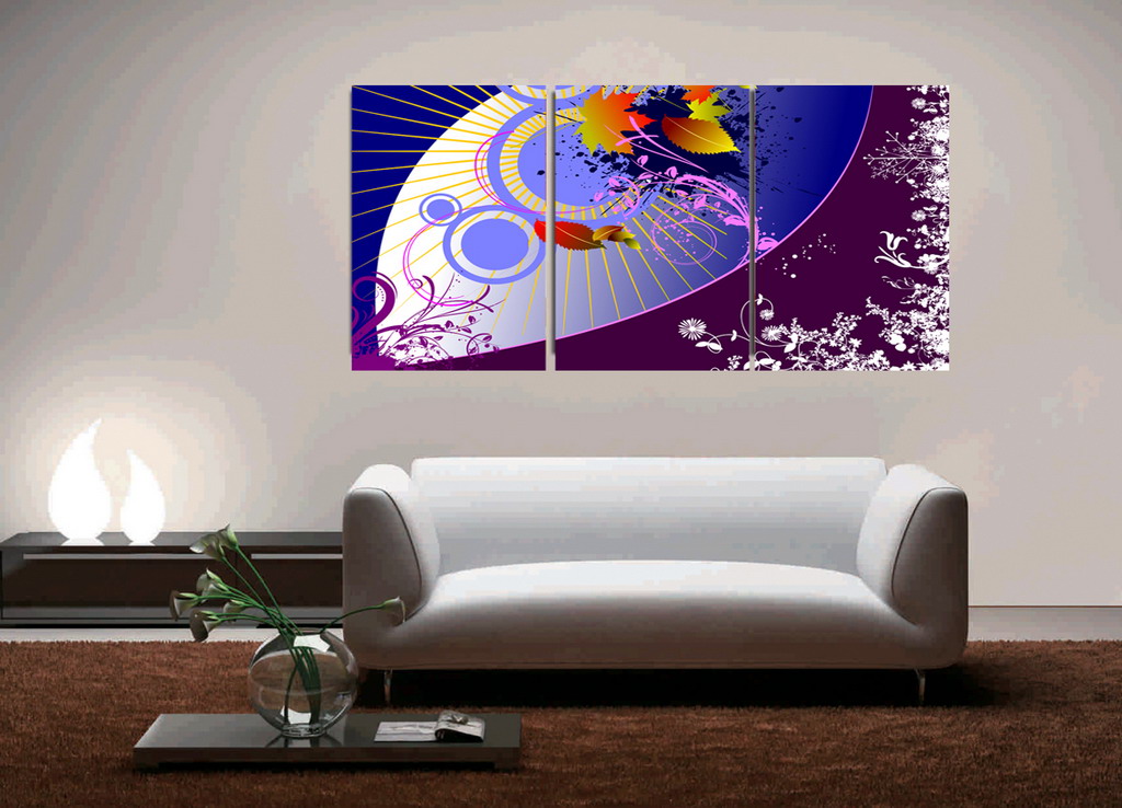 Abstract Canvas Prints Set of 3 Modern Wall Art Painting FINE073