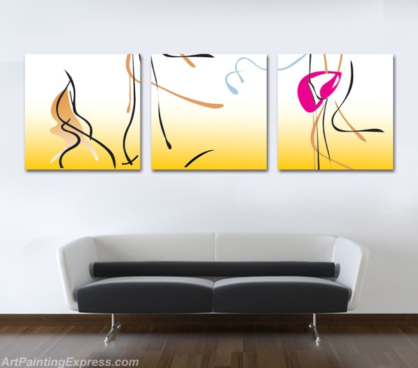 Abstract Canvas Prints Set of 3 Modern Wall Art Paintings FACP203