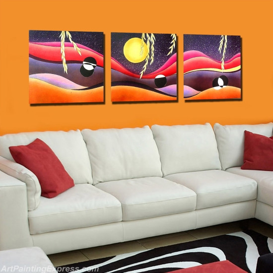 Abstract Canvas Prints Set of 3 Modern Wall Art Paintings FACP246