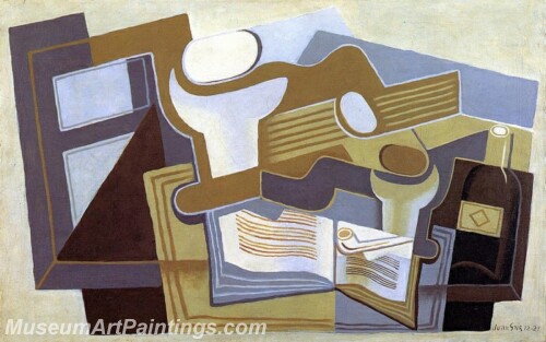 Abstract Painting Guitar and Fruit Dish 1