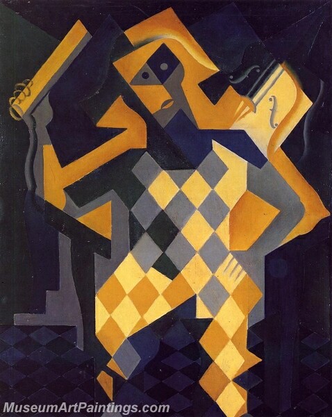 Abstract Painting Harlequin with Violin