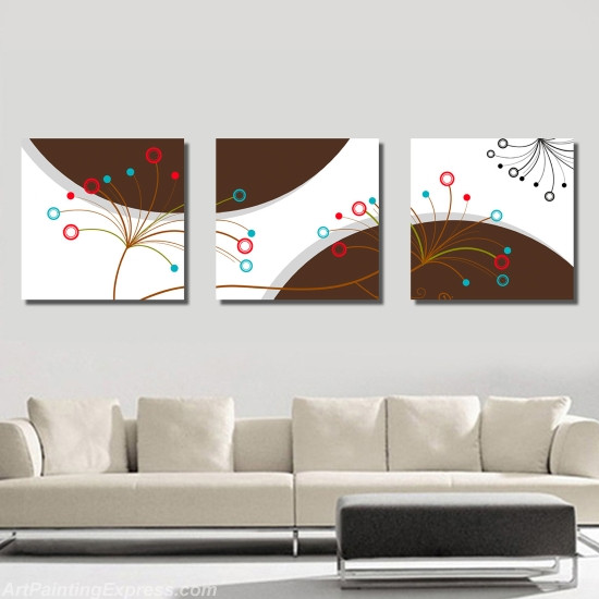 Abstract Paintings Modern Wall Art Canvas Prints Set Of 3 SLPM034