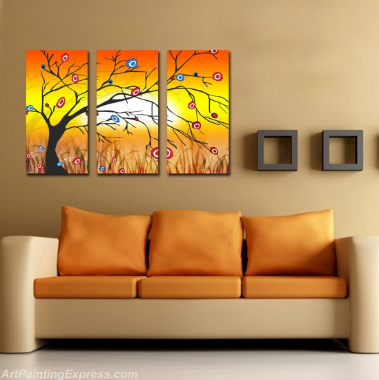 Abstract Tree Canvas Prints Set of 3 Modern Wall Art Paintings FCP049