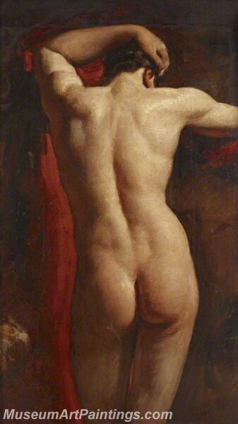 Academic Study of a Male Nude Seen from Behind Painting