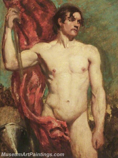 Academic Study of a Male Nude as a Standard Bearer Painting