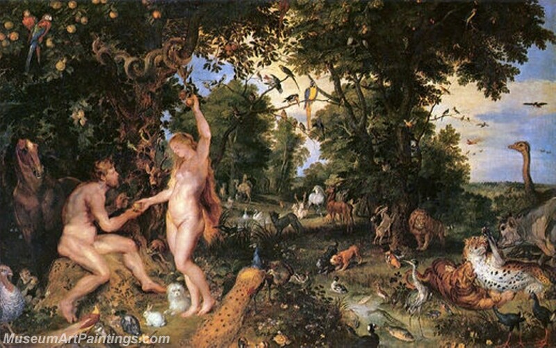 Adam and Eve in Worthy Paradise Painting