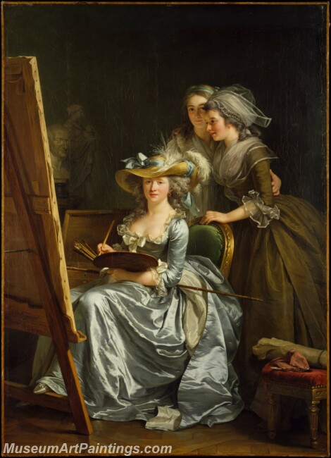 Adelaide Labille Guiard Self Portrait with Two Pupils Painting