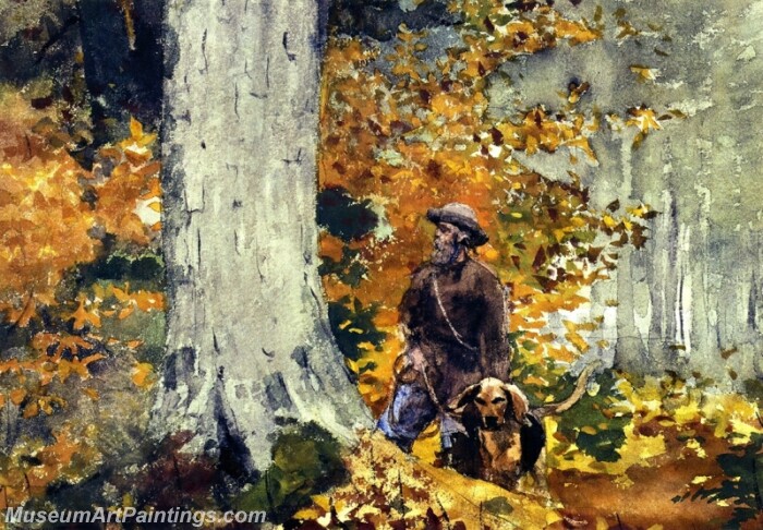 Adirondack Woods Guide and Dog Painting