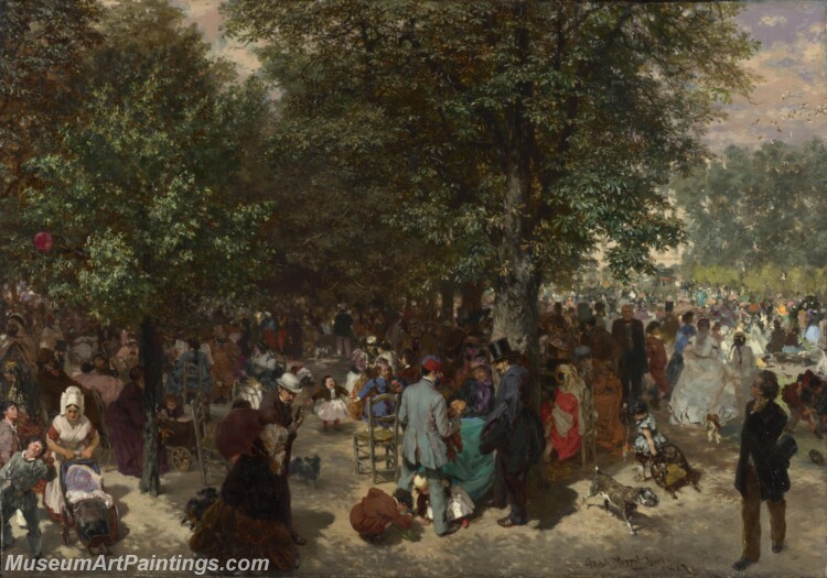 Adolph Menzel Afternoon in the Tuileries Gardens Painting