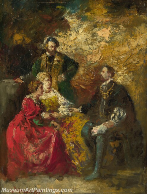 Adolphe Monticelli Conversation Piece Painting