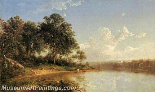 Afternoon along the Banks of a River Painting