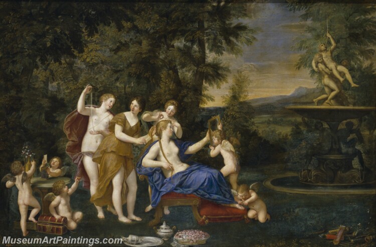 Albani Francesco El tocador de Venus Painting