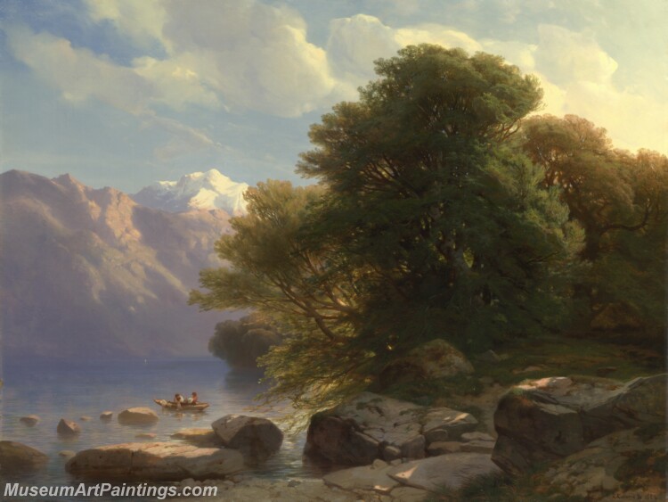 Alexandre Calame The Lake of Thun Painting