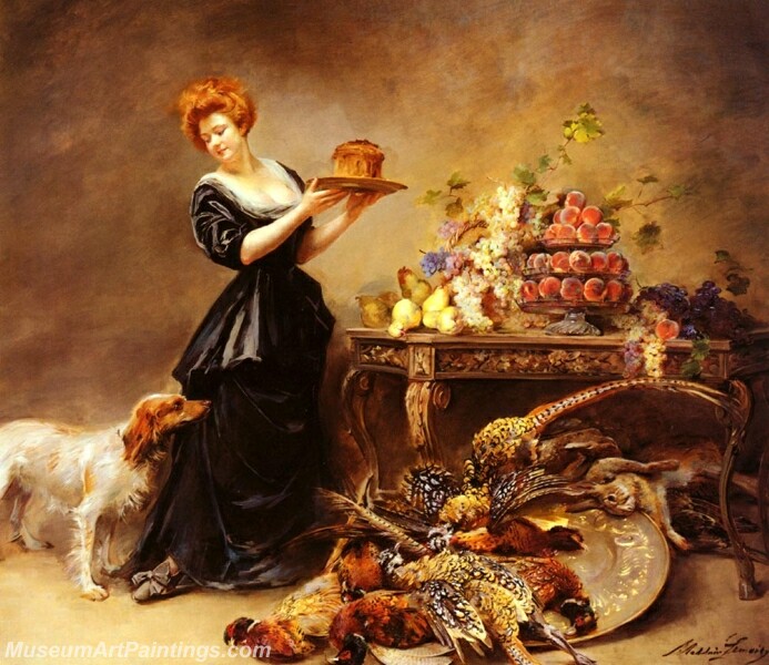 Allegorie De LAutomne La Duchesse De Gramont Presente Un Etalage De Fruits Et De Giber Painting