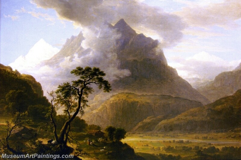 Alpine View near Meyringen Painting