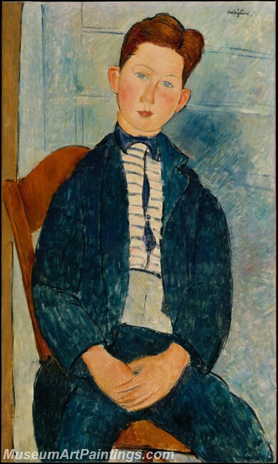 Amedeo Modigliani Boy in a Striped Sweater Painting