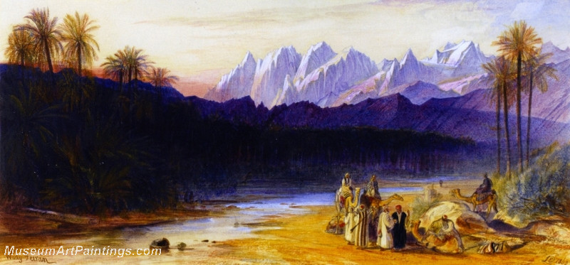 An Arab Encampment at Wady Feiran by Edward Lear