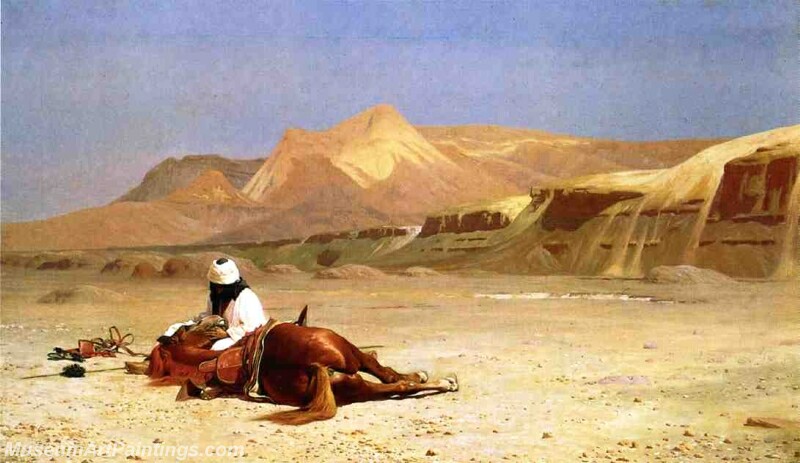 An Arab and His Horse in the Desert Painting