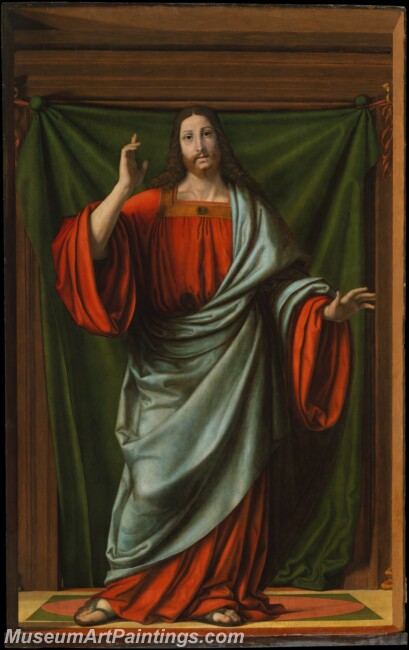 Andrea Solario Christ Blessing Painting