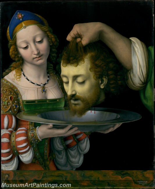 Andrea Solario Salome with the Head of Saint John the Baptist Painting