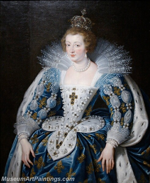 Anna of Austria queen of France mother of king Louis XIV Painting